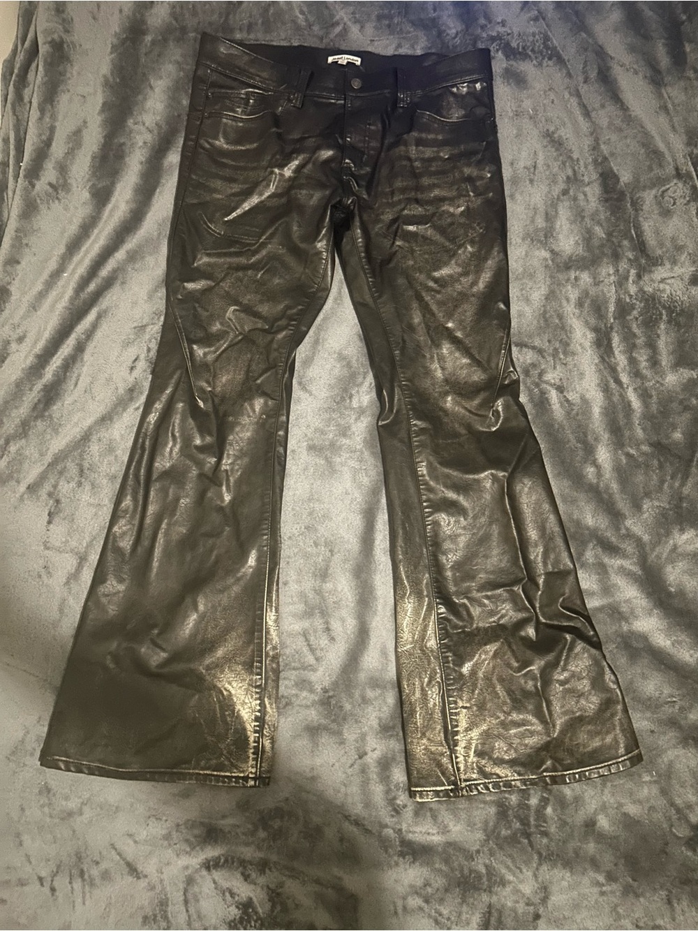 Jaded London Black Faux Leather Low-Rise Pants